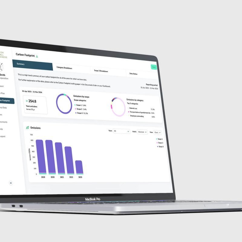 Website running an online portal for clients