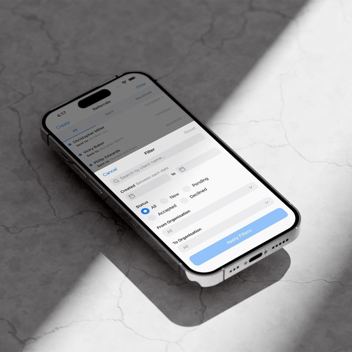 Custom mobile app for local charity records customer details