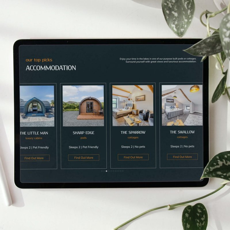 Mire House accommodation website with booking engine
