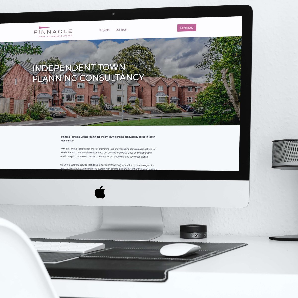 pinnacle town planning website mockup
