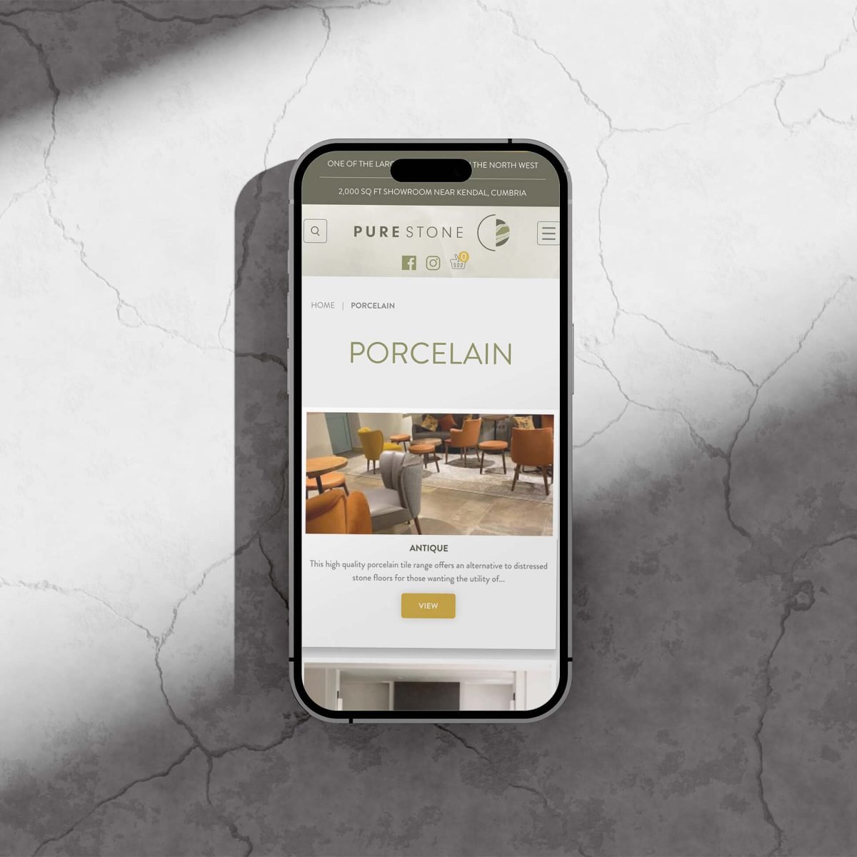 pure stone category on an iphone